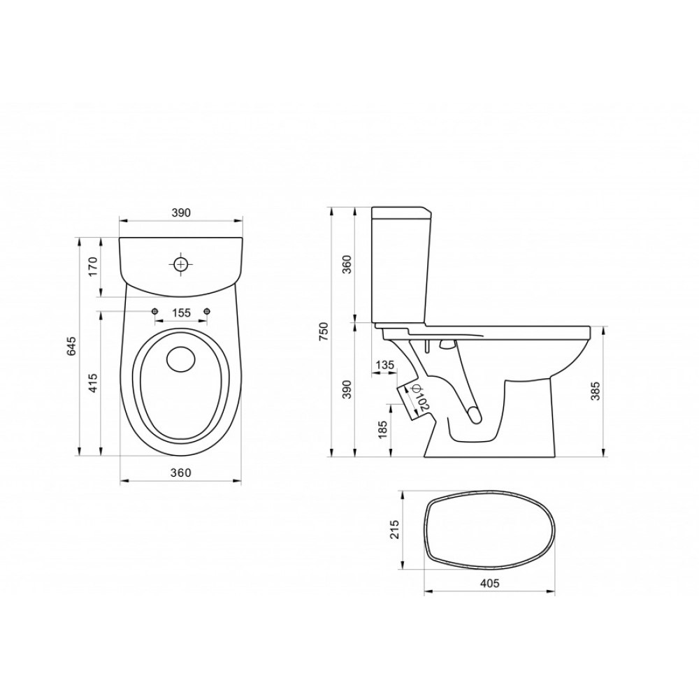 Унитаз Бореаль Santek антивсплеск с ниж/подв.2-реж. (Soft-close) 1WH302146  (15)  в Коврове