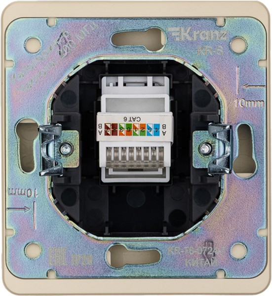 Розетка ROUND компьютерная RJ45 кат6 с/у шелк KRANZ  в Коврове