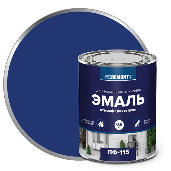 Эмаль ПФ-115 "PROREMONT"   0.9 кг синий 10/640  в Коврове