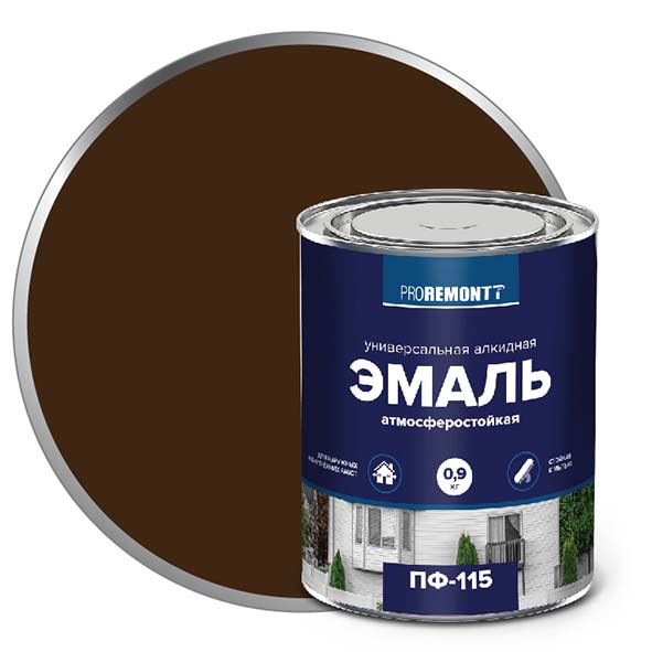 Эмаль ПФ-115 "PROREMONT"   0.9 кг коричн. 10/640  в Коврове