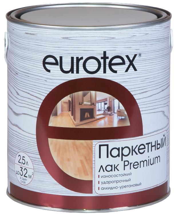 Лак паркетный Евротекс Премиум 2,5 л. глянцевый /4  в Коврове