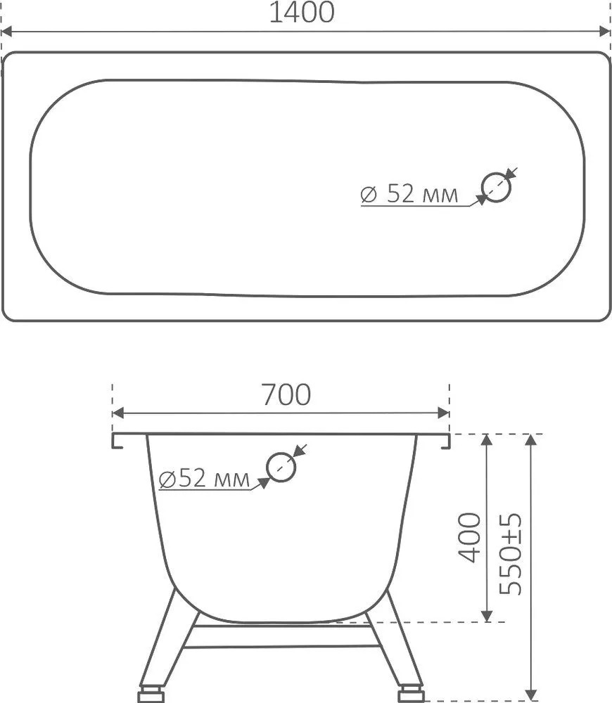 Ванна сталь.ANTIKA 140х70х40 (бел.орхидея) с опорн.подст. ОР-01200  в Коврове