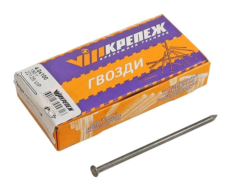 22125 VIP Гвозди строительные 4,0х100 (180г)  в Коврове