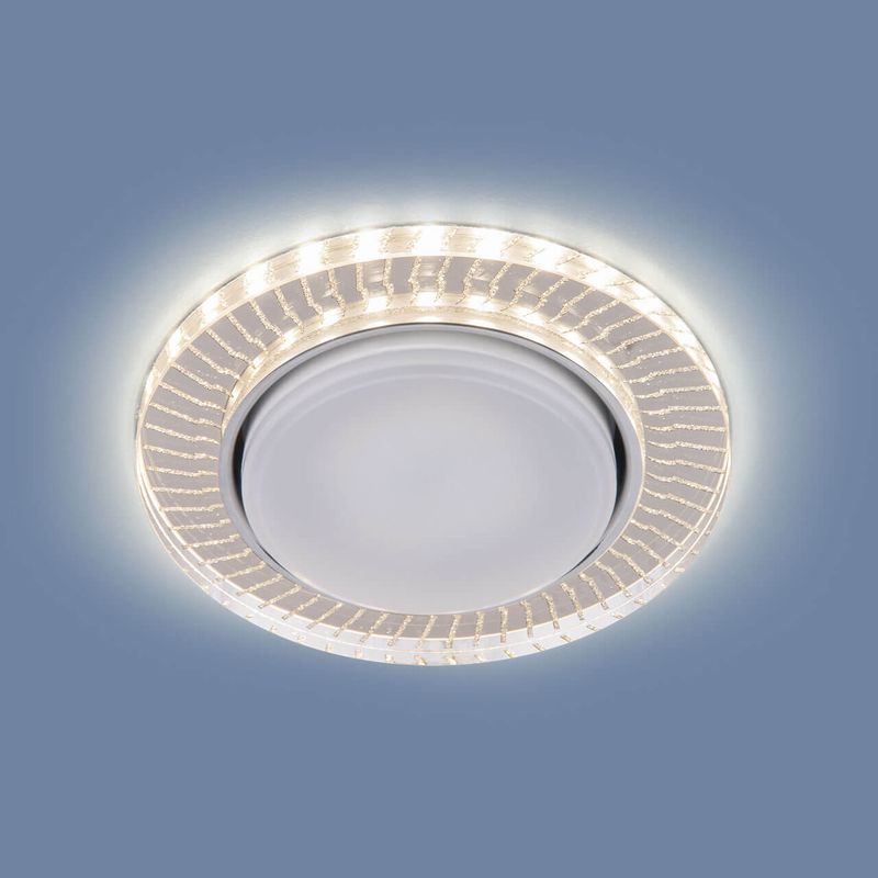 Встраиваемый точечный светильник с LED подсветкой 3033 GX53 CL/SL прозрачный/серебро  в Коврове