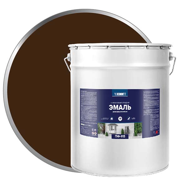 Эмаль ПФ-115 "PROREMONT"  20 кг коричневый 1/11/33  в Коврове