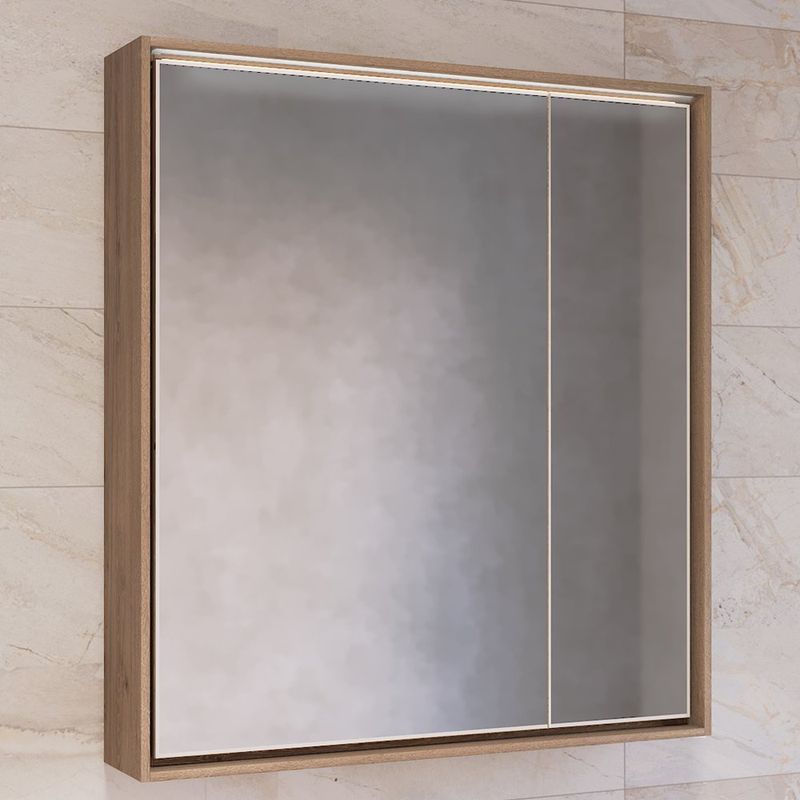 Зеркало-шкаф Frame 75 Дуб трюфель с подсветкой, розеткой  в Коврове