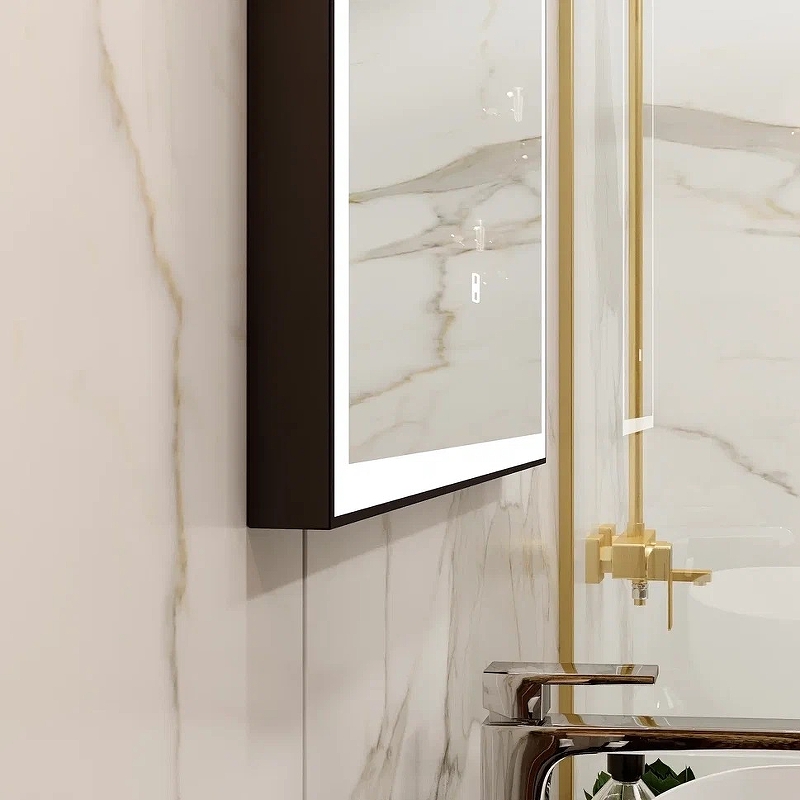Зеркало Frame Black LED 800x600 ЗЛП183  в Коврове