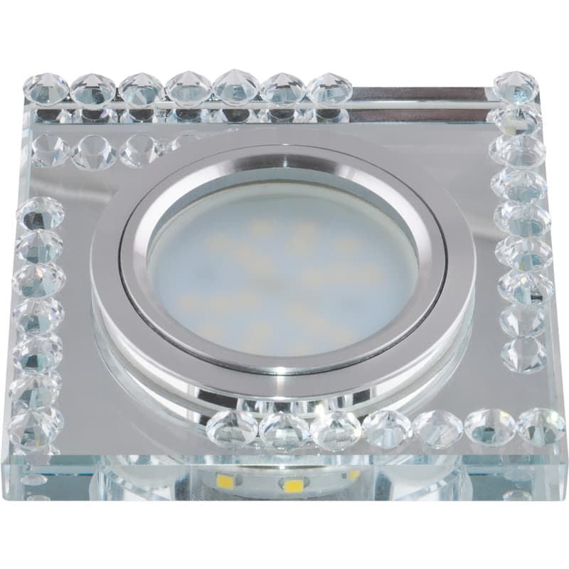 DLS-L101 GU5.3 CHROME/CLEAR Светильник декоративный встраиваемый , серия Luciole. Квадратный ххх  в Коврове