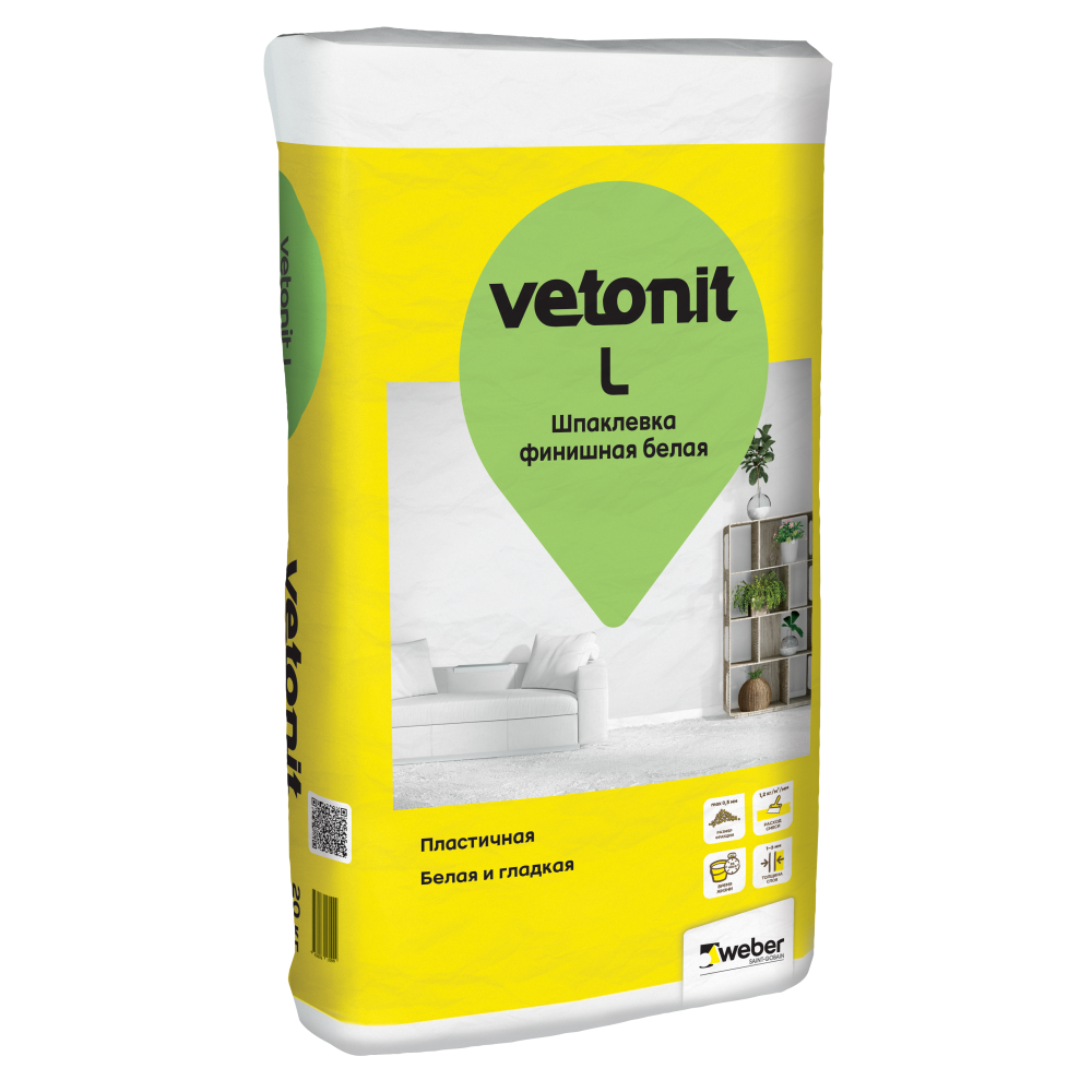 Шпатлевка финишная Л Vetonit 20 кг белый /54  в Коврове