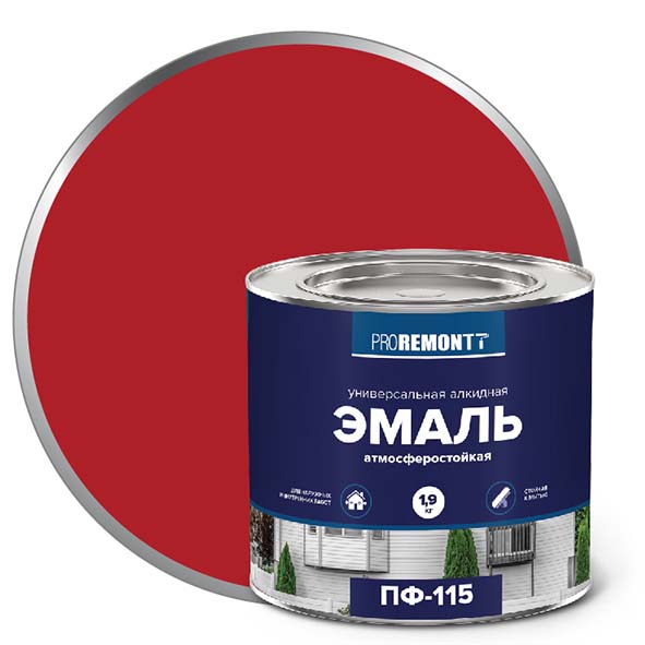 Эмаль ПФ-115 "PROREMONT"   1.9  кг красный 3/264  в Коврове