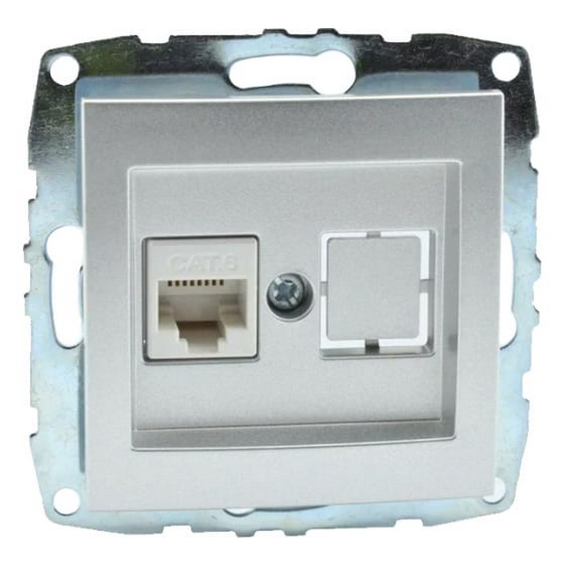 MONO L / D Механизм  Розетка Комп. (Rj45 Cat 6) Серебро										  в Коврове