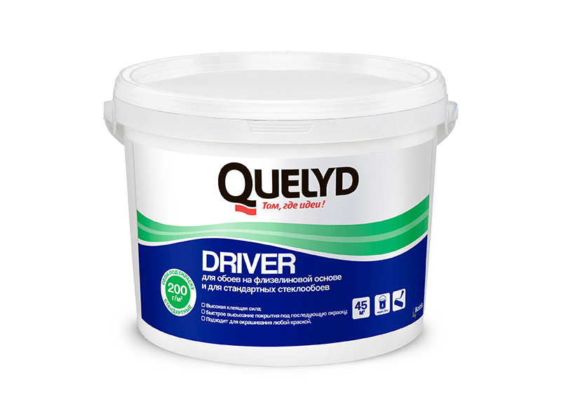Quelyd Клей для стеклохолста и стеклообоев DRIVER, 9 кг  в Коврове