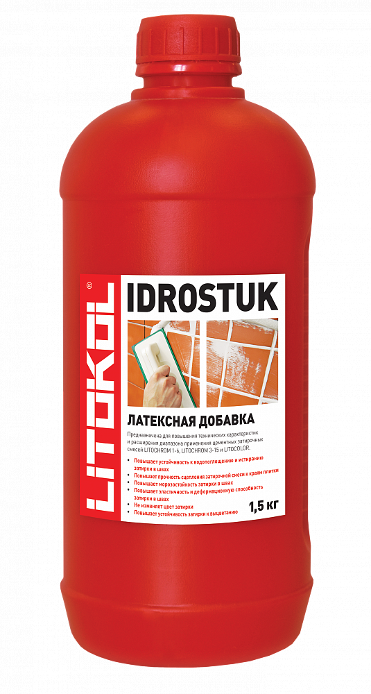 ИДРОСТУК / IDROSTUK-м  латексная добавка д/затирок  1,5кг  в Коврове