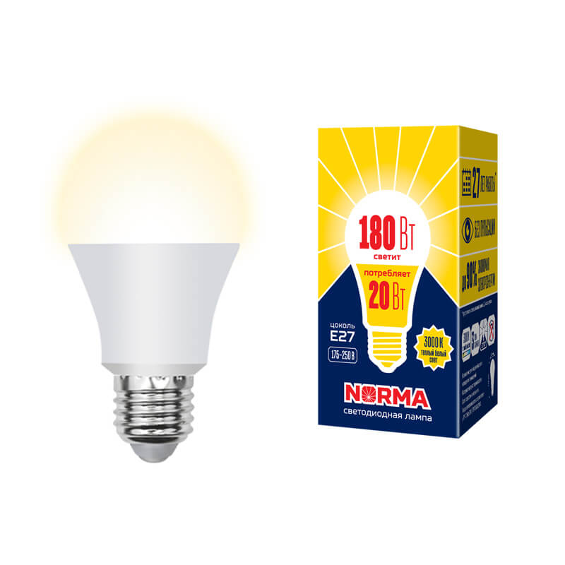UL-00004030 Лампа светодиод.Форма "A",мат.Серия Norma 3000K LED-A65-20W/WW/E27/FR/NR 8467  в Коврове