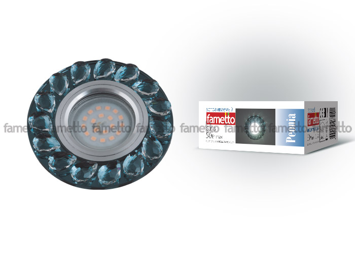 DLS-P107 GU5.3 CHROME/SMOKE+CLEAR Светильник декоративный встраиваемый, серия Peonia ххх  в Коврове