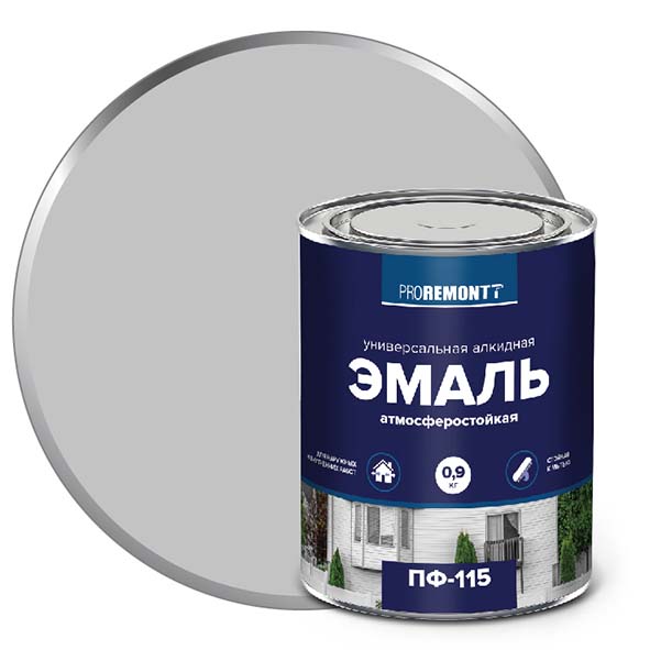 Эмаль ПФ-115 "PROREMONT"   0.9 кг серый RAL 7004 10/640  в Коврове