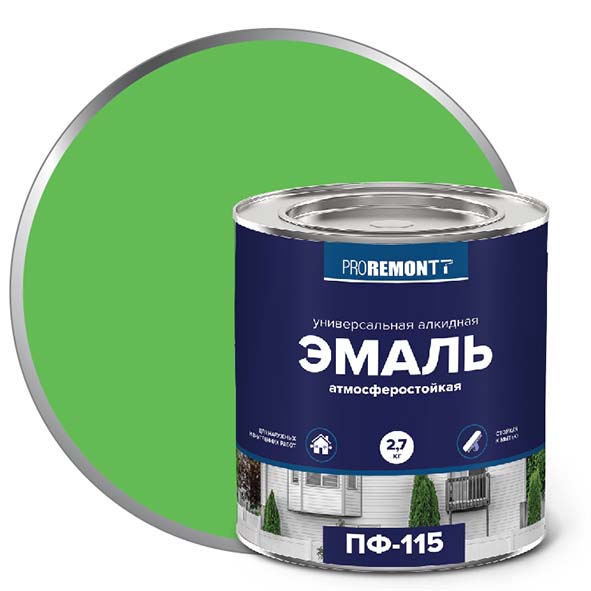 Эмаль ПФ-115 "PROREMONT"   2,7 кг салатовый 3/198  в Коврове