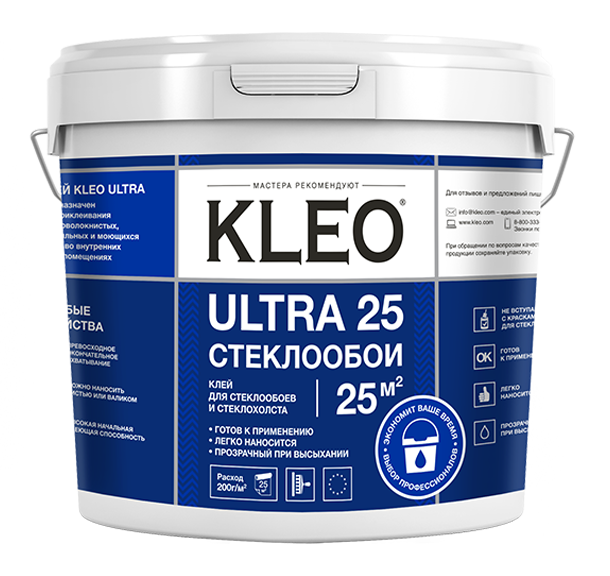 Клей ГОТОВЫЙ для стеклообоев и стеклохолста KLEO ULTRA 25 5 кг  в Коврове