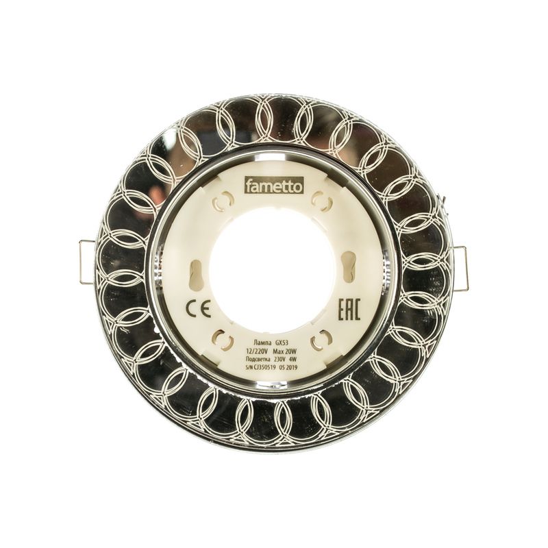 DLS-L157 GX53 GLASSY/CLEAR 3D Светильник декор. Встраив. Luciole. Металл/стекло. Зеркальный/Прозрачн  в Коврове