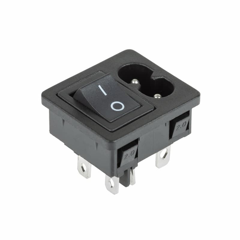 36-2284 Выключатель клавишный 250 V 6 А (4с) ON-OFF черный с штекером C8 2PIN  REXANT  в Коврове