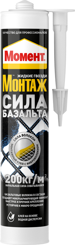 Клей Момент Монтаж Сила Базальта Серый 400г /12  в Коврове