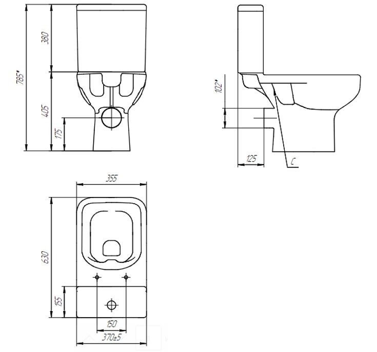 Компакт COLOUR CLEAN ON 011 3/5 Cersanit с кр. дюроп., lifting, easy-off, белый,  в Коврове