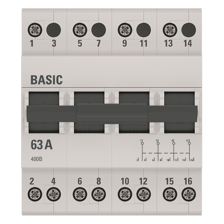Трехпозиционный переключатель 4P 63А Basic  в Коврове