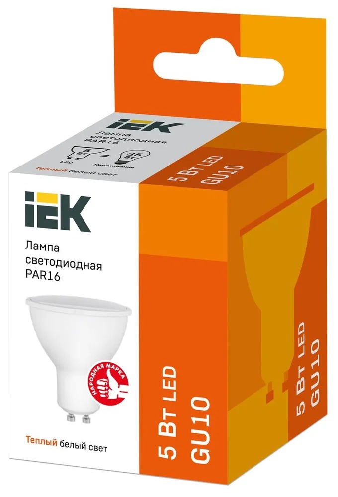 Лампа светодиодная LED 5вт 230в GU10 тепло-белый ECO (IEK)  в Коврове