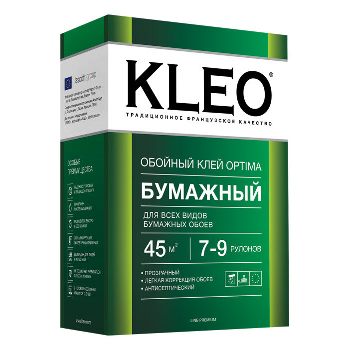 KLEO OPTIMA 7-9 Клей для любых бумажных обоев 160 гр ВЫВОД  в Коврове