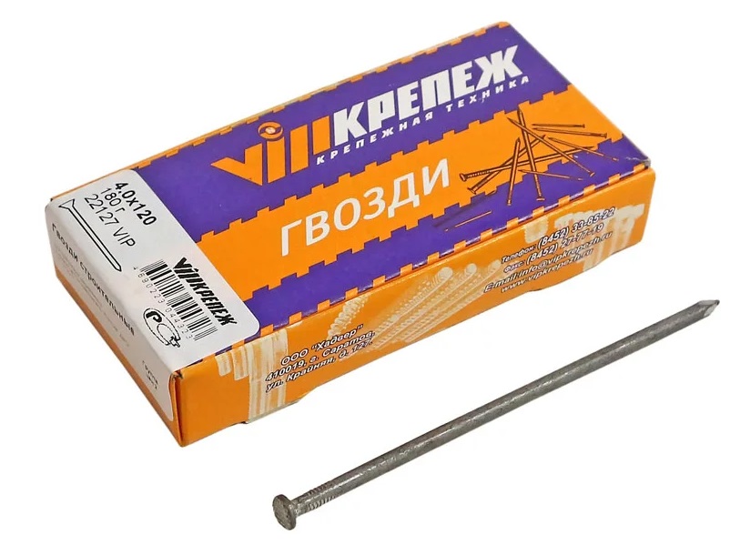 22127 VIP Гвозди строительные 4,0х120 (180г)  в Коврове
