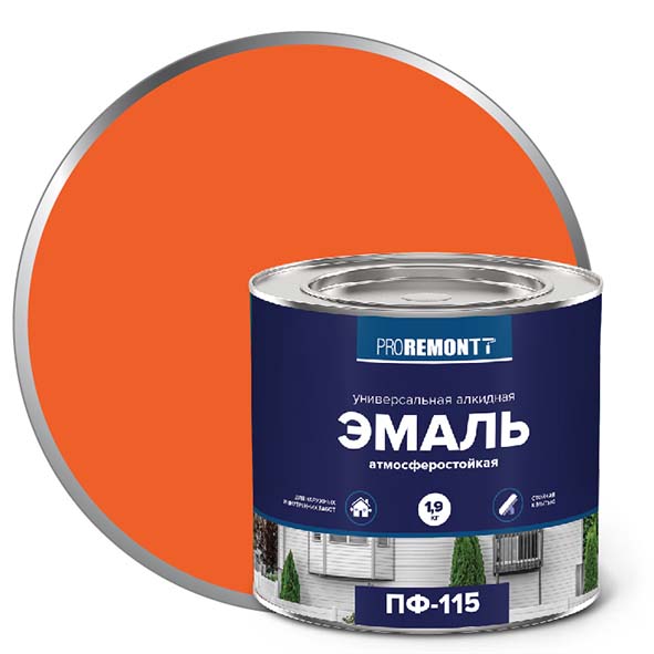 Эмаль ПФ-115 "PROREMONT"   1.9  кг оранж. 3/264  в Коврове