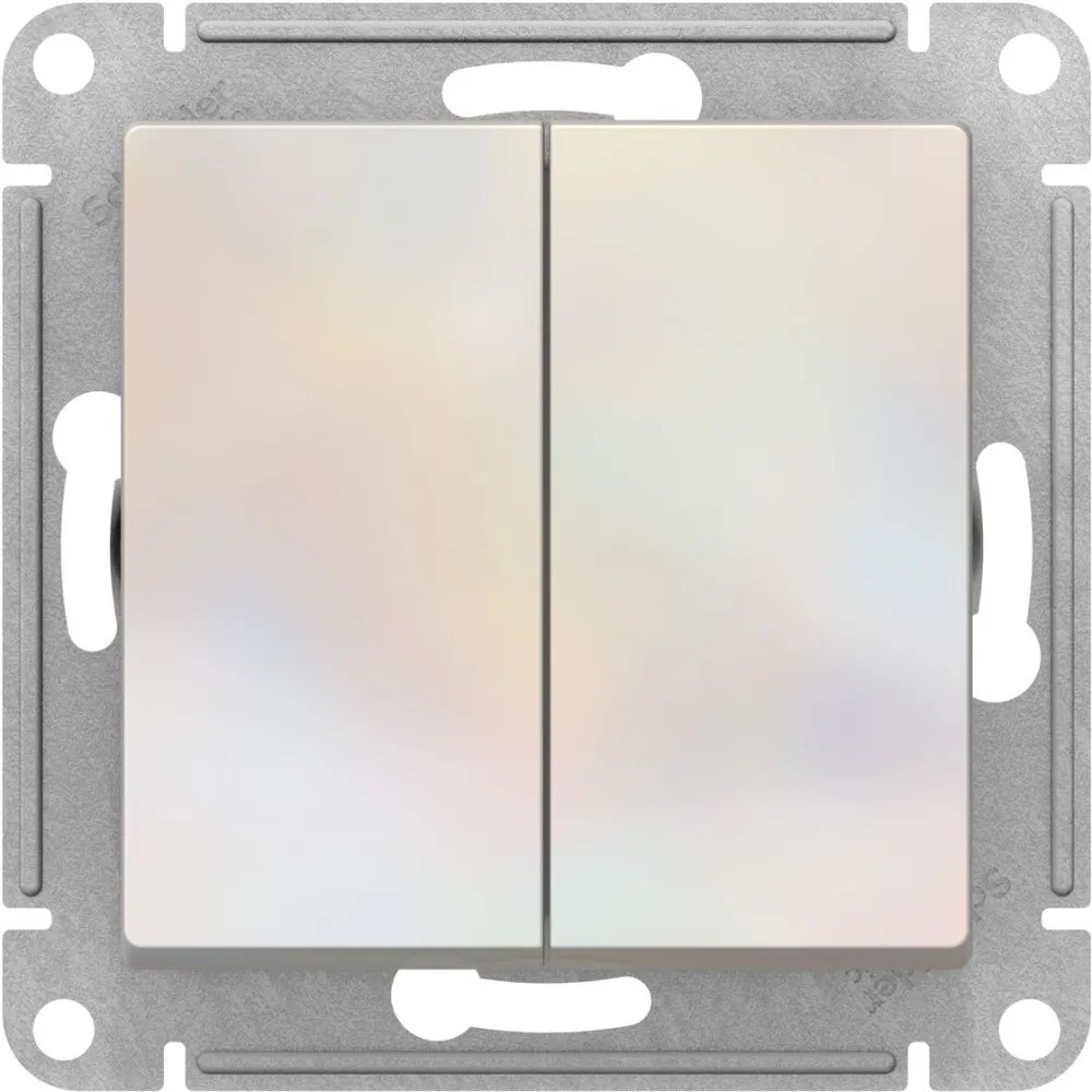 ATN000465 Переключатель двухклавишный ATLASDESIGN схема 6 10АХ механизм жемчуг (Шнейдер Электрик)  в Коврове