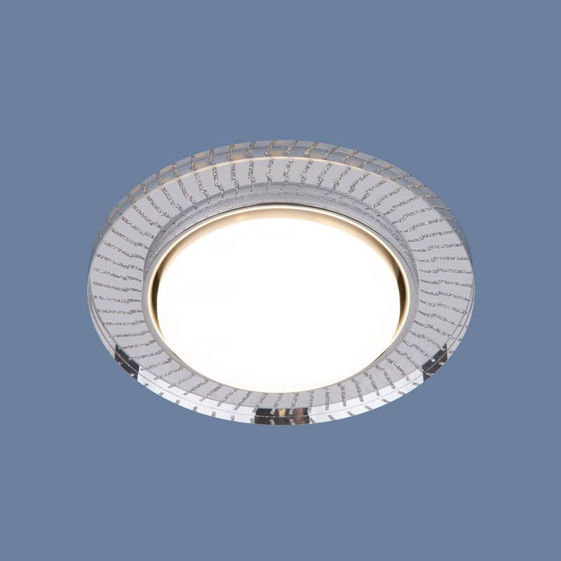 Встраиваемый точечный светильник с LED подсветкой 3033 GX53 CL/SL прозрачный/серебро  в Коврове