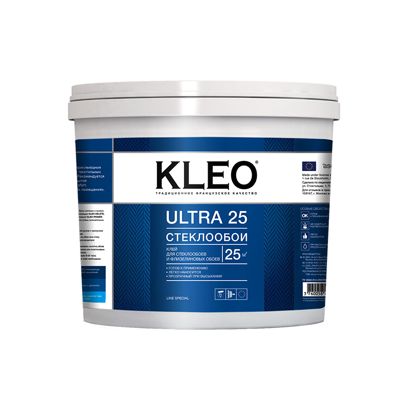 Клей ГОТОВЫЙ для стеклообоев и стеклохолста KLEO ULTRA 25 5 кг  в Коврове