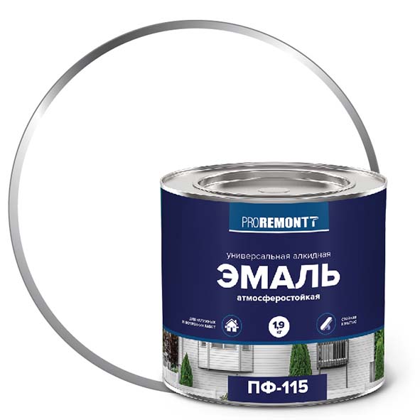 Эмаль ПФ-115 "PROREMONT"   1.9  кг бел.гл. 3/264  в Коврове
