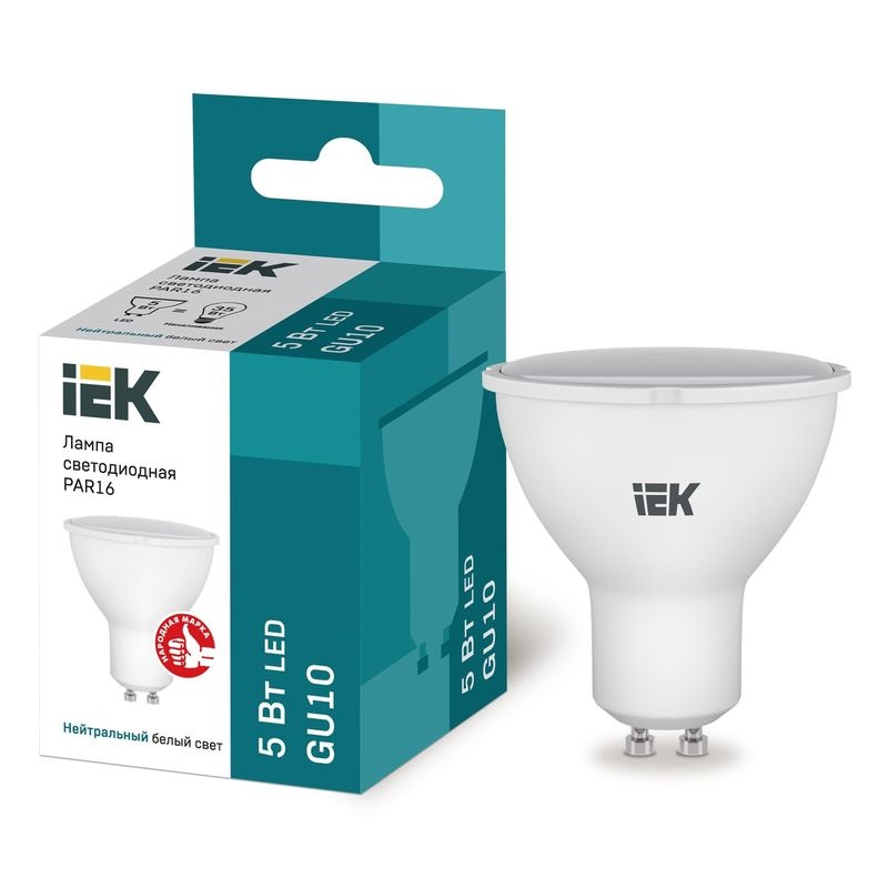 Лампа светодиодная LED 5вт 230в GU10 белый ECO (IEK)  в Коврове