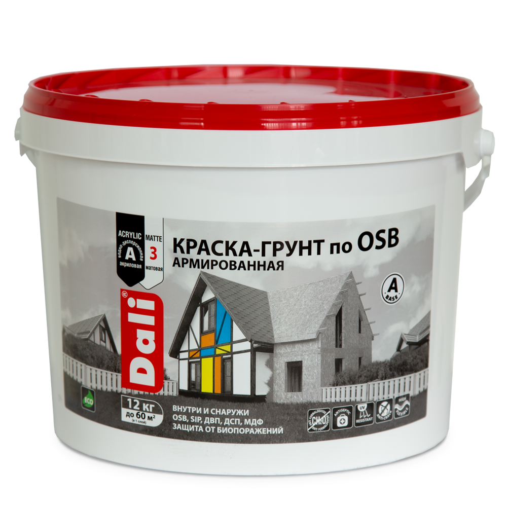 Краска-грунт по OSB армированная (база А) DALI  12 кг    1/44  в Коврове
