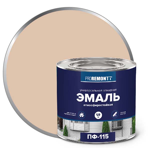 Эмаль ПФ-115 "PROREMONT"   1.9  кг Слоновая кость RAL 1015 3/264  в Коврове