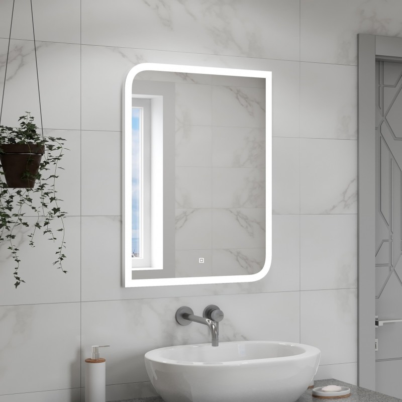 Зеркало Tivoli Led 600х800 часы, антизапотевание  в Коврове
