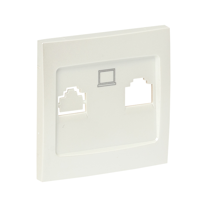 Валенсия лицевая панель розетки RJ-45 1-местная жемчуг EKF PROxima	  в Коврове