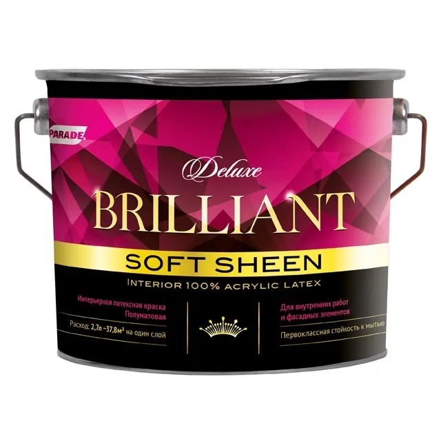 Краска интерьерная PARADE DELUXE Brilliant soft sheen База А 2,7л  /168  в Коврове
