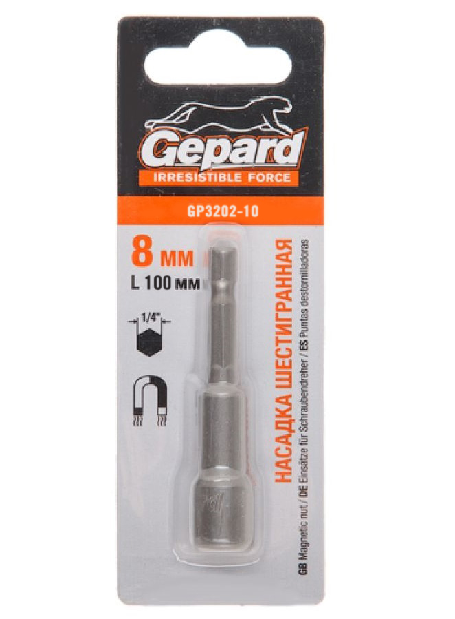 Насадка шестигранная магнитная  8х100мм GEPARD (GP3202-10)  в Коврове