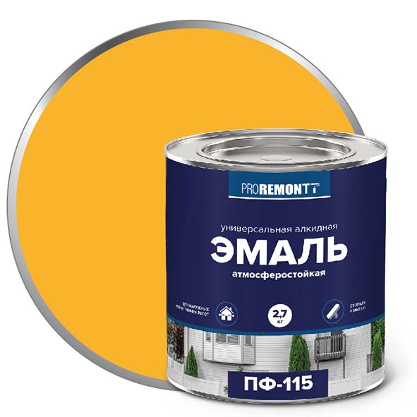 Эмаль ПФ-115 "PROREMONT"   2,7 кг желтый 3/198  в Коврове
