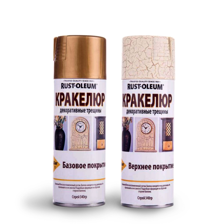 Краска-спрей с эф.трещин-базов.покр.золото 0,34 к  в Коврове