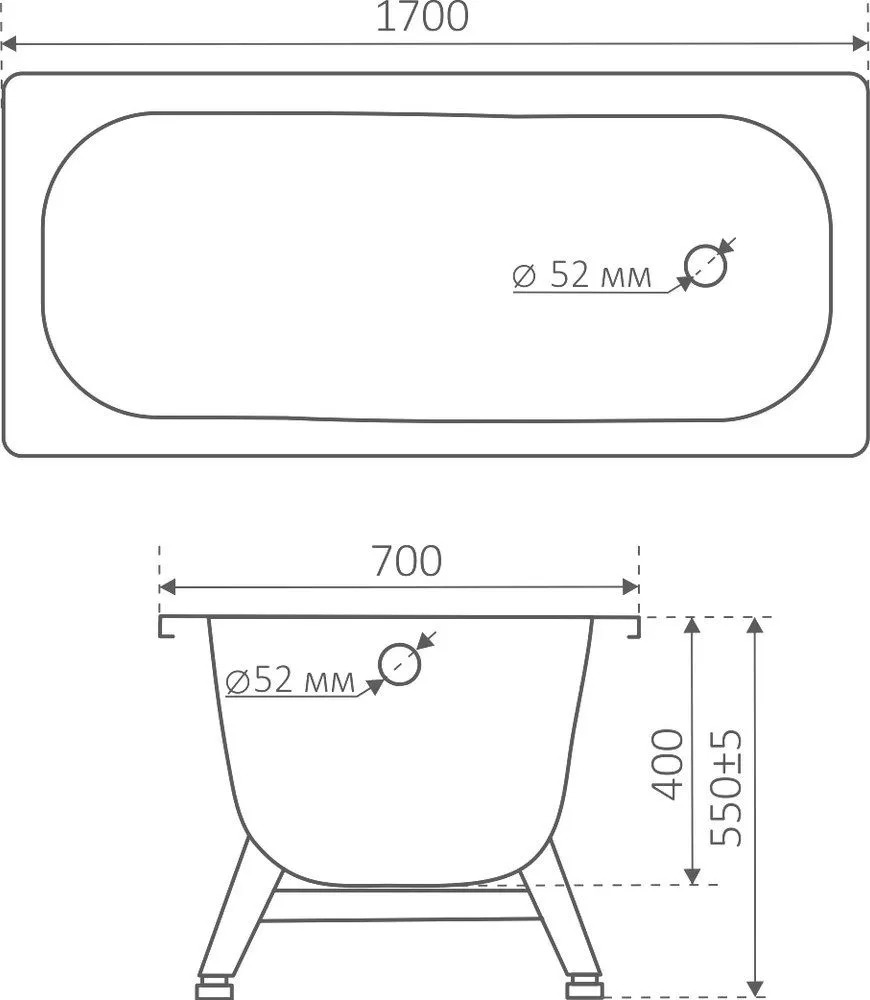 Ванна сталь.ANTIKA 170х70х40 (бел.орхидея) с опорн.подст. ОР-01200  в Коврове
