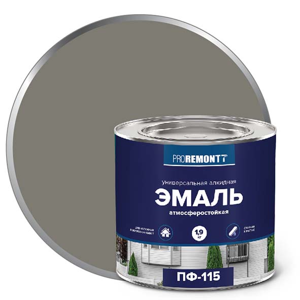 Эмаль ПФ-115 "PROREMONT"   1.9  кг серый 3/264  в Коврове