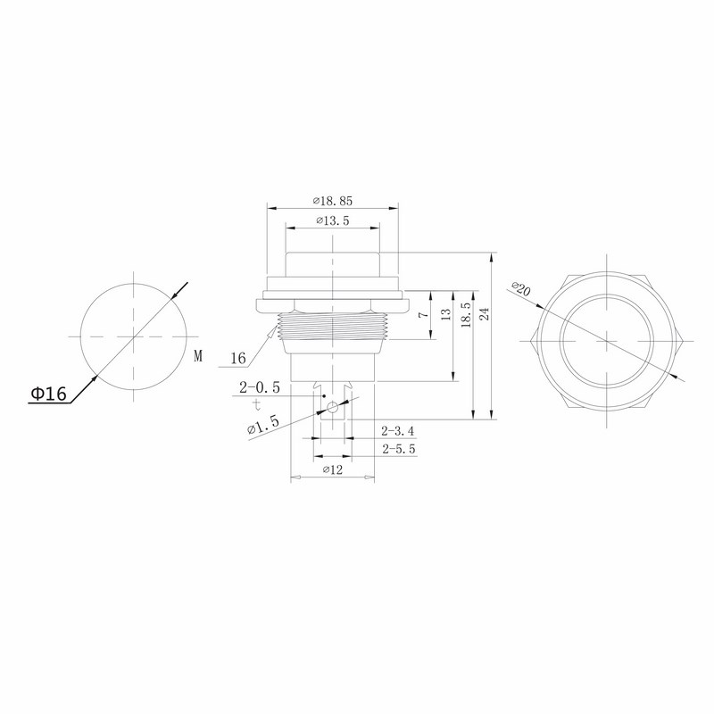 36-3351 Выключатель-кнопка  металл 250V 2А (2с) (ON)-OFF  Ø16.2  красная  REXANT  в Коврове
