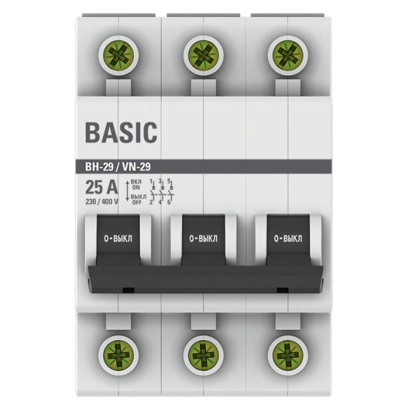 Выключатель нагрузки 3P 25А ВН-29 EKF Basic  в Коврове