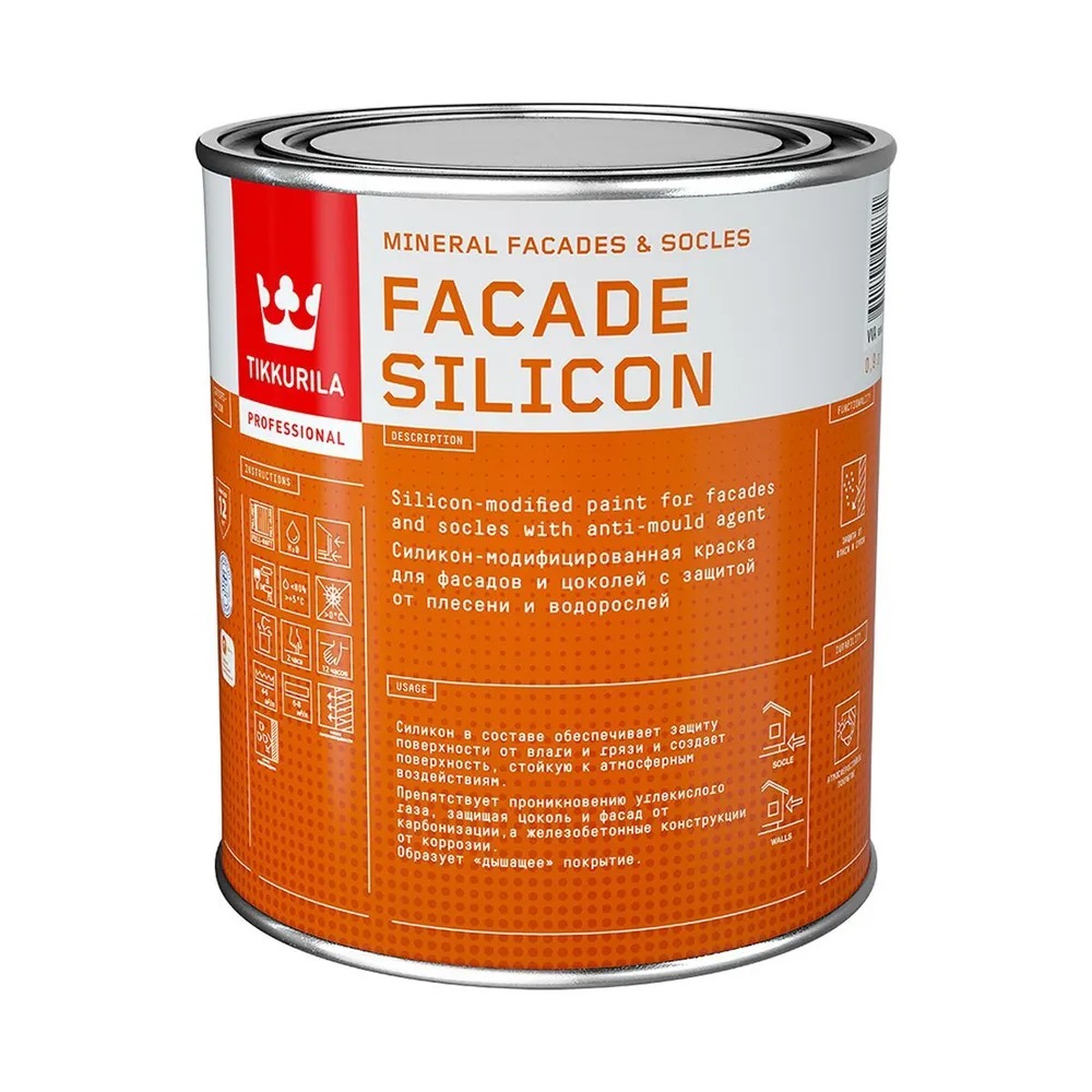 FACADE SILICON VVA Краска фасадная гл/мат  0,9 л /6  в Коврове