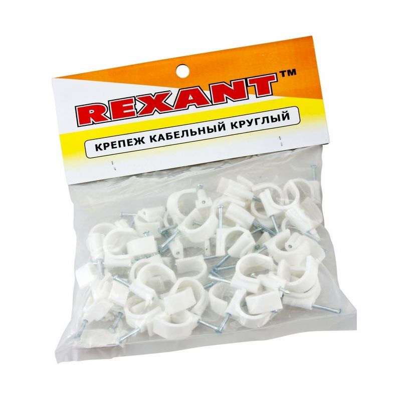 07-4020 Крепеж кабеля круглый 20 мм, белый (упак. 50 шт)  REXANT з  в Коврове